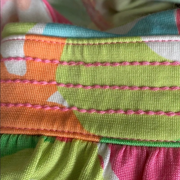 Lilly Pulitzer Retro Pink Blue Multi Color Floral V-neck Bell Sleeve Dress - Picture 8 of 11